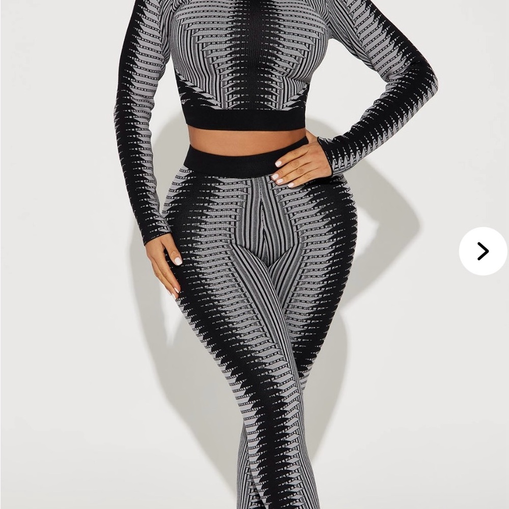 Fashion Nova Black and Gray Leggings Set